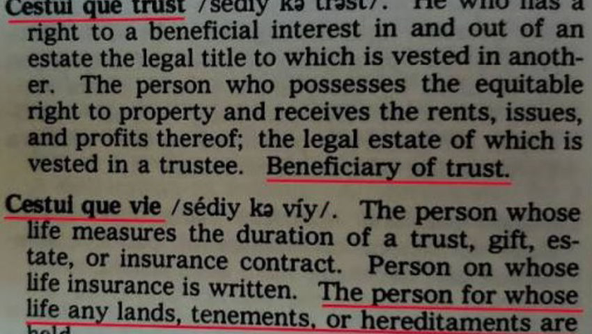 The Nature of the Rights of the "Cestui Que Trust"