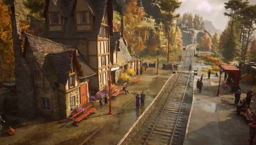 Autumn at Hogsmeade Station _ Cozy Ambience & Music