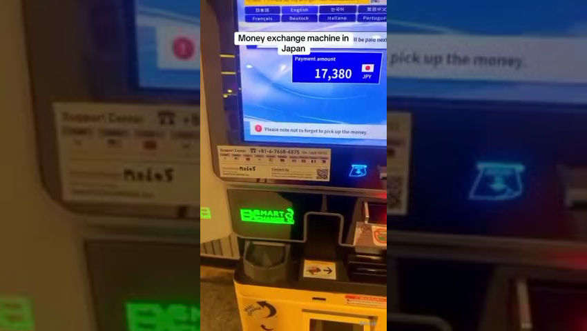 Money exchange machine in Japan. Wow!!