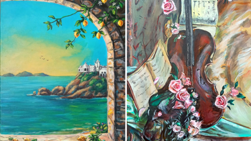 The Cool Process of my 2 new Paintings "Mi Escondite Secreto" and "Inner Growth"!