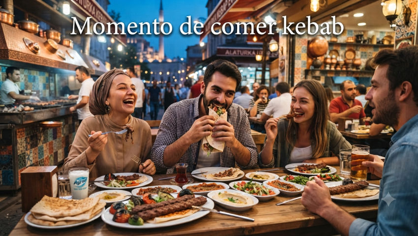 Kebab eating moment