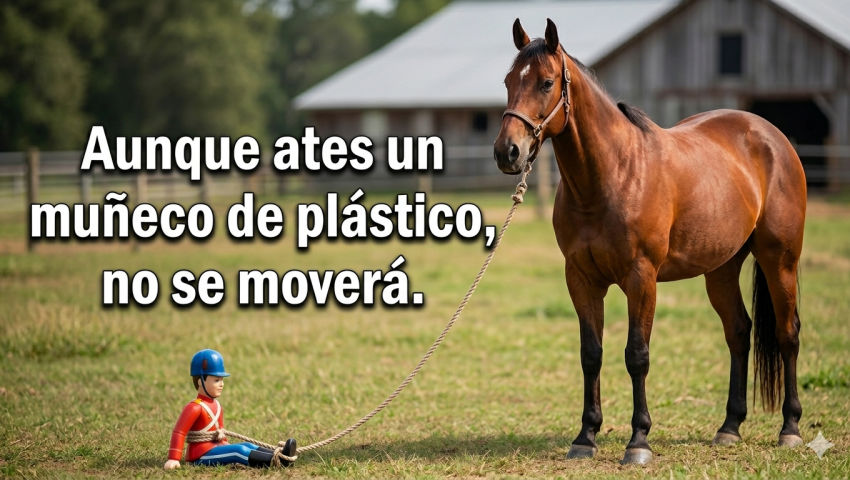 Even if you tie a horse to a plastic boy, it doesn't go anywhere.