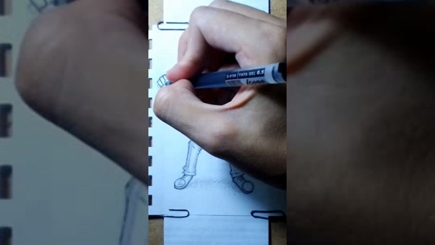 Un cocinero con mucha actitud / Proceso de entintado.