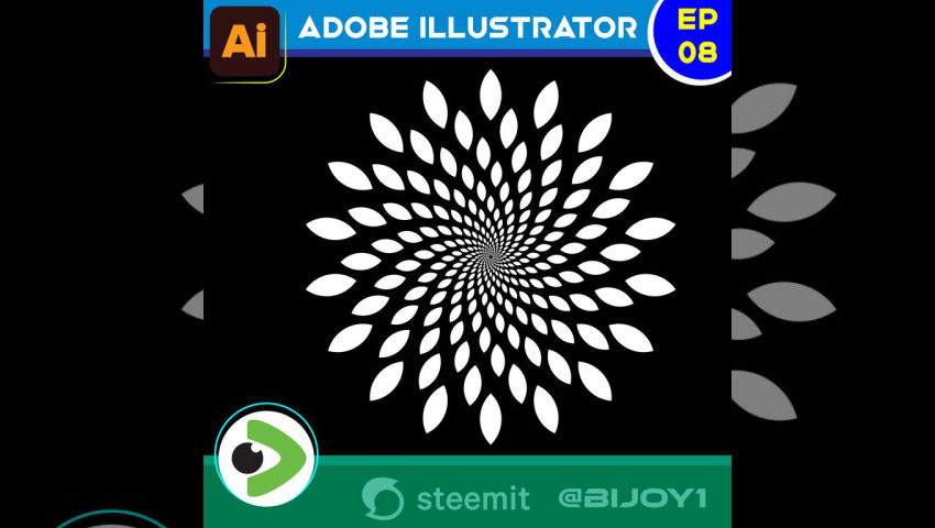 Diseño sencillo de ilustración floral con Illustrator