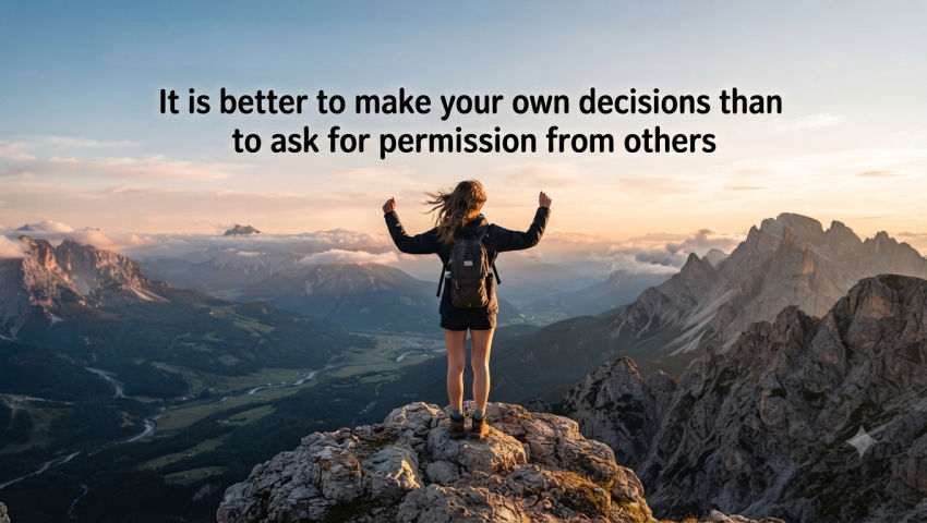 It is better to make your own decisions than to ask for permission from others.